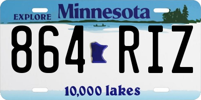 MN license plate 864RIZ