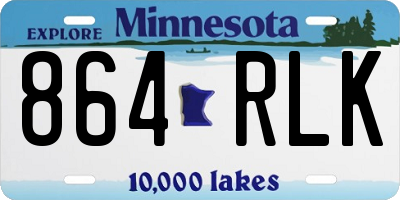 MN license plate 864RLK