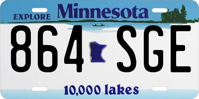 MN license plate 864SGE