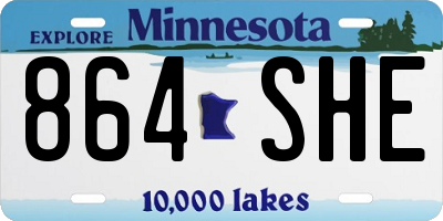 MN license plate 864SHE