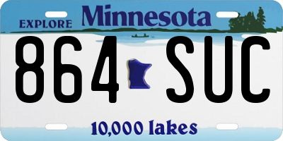 MN license plate 864SUC
