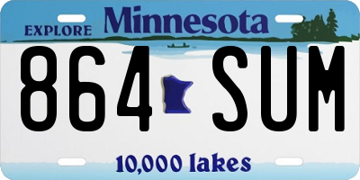 MN license plate 864SUM