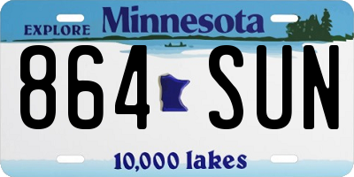 MN license plate 864SUN