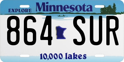 MN license plate 864SUR