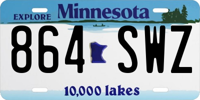 MN license plate 864SWZ