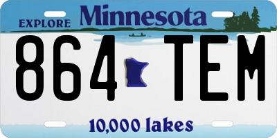 MN license plate 864TEM
