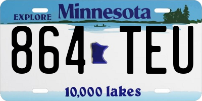 MN license plate 864TEU