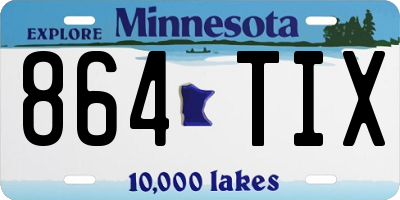 MN license plate 864TIX