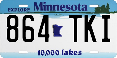 MN license plate 864TKI