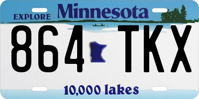 MN license plate 864TKX