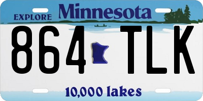 MN license plate 864TLK