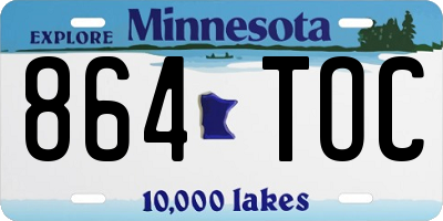 MN license plate 864TOC