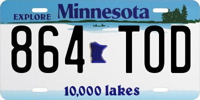 MN license plate 864TOD