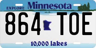 MN license plate 864TOE