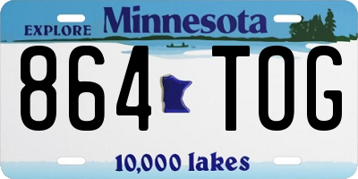 MN license plate 864TOG