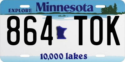 MN license plate 864TOK