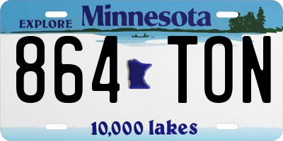 MN license plate 864TON