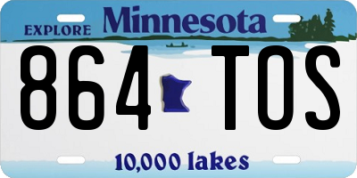 MN license plate 864TOS