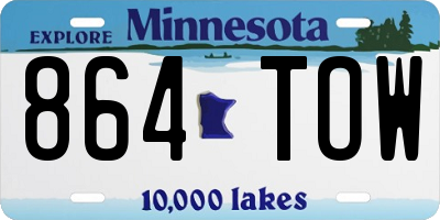 MN license plate 864TOW