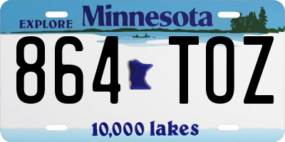 MN license plate 864TOZ