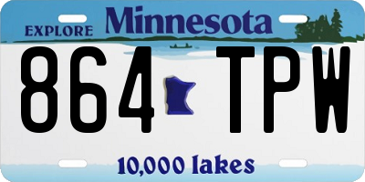 MN license plate 864TPW