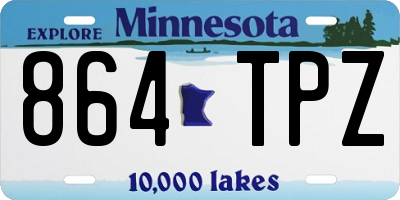 MN license plate 864TPZ