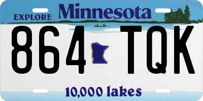 MN license plate 864TQK