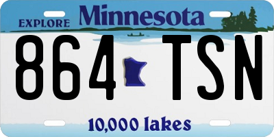MN license plate 864TSN