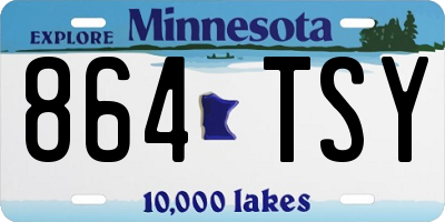 MN license plate 864TSY