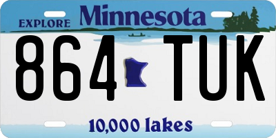 MN license plate 864TUK