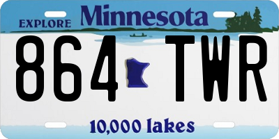 MN license plate 864TWR