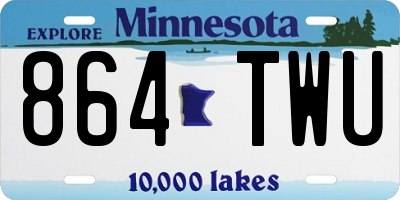 MN license plate 864TWU