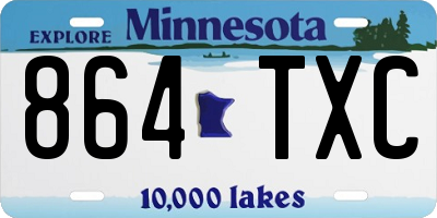 MN license plate 864TXC