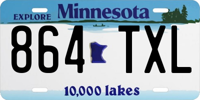 MN license plate 864TXL