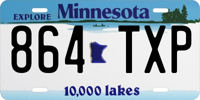 MN license plate 864TXP
