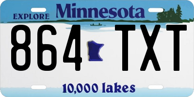 MN license plate 864TXT