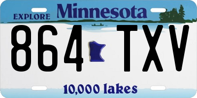 MN license plate 864TXV