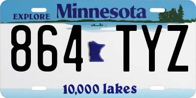MN license plate 864TYZ