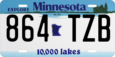 MN license plate 864TZB