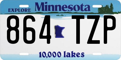MN license plate 864TZP
