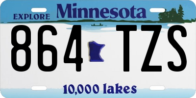MN license plate 864TZS