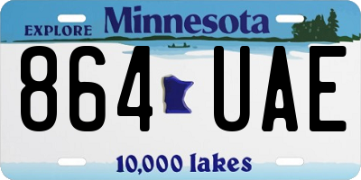 MN license plate 864UAE