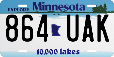 MN license plate 864UAK