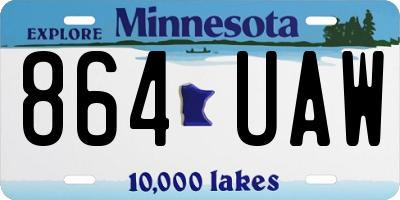 MN license plate 864UAW