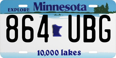 MN license plate 864UBG