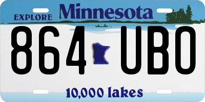 MN license plate 864UBO