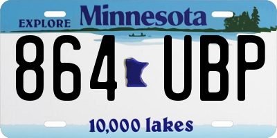MN license plate 864UBP