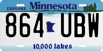 MN license plate 864UBW