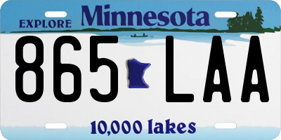 MN license plate 865LAA