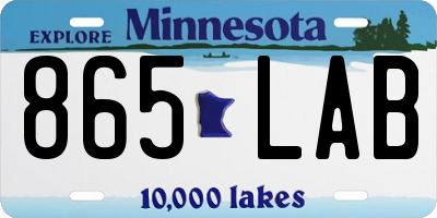 MN license plate 865LAB